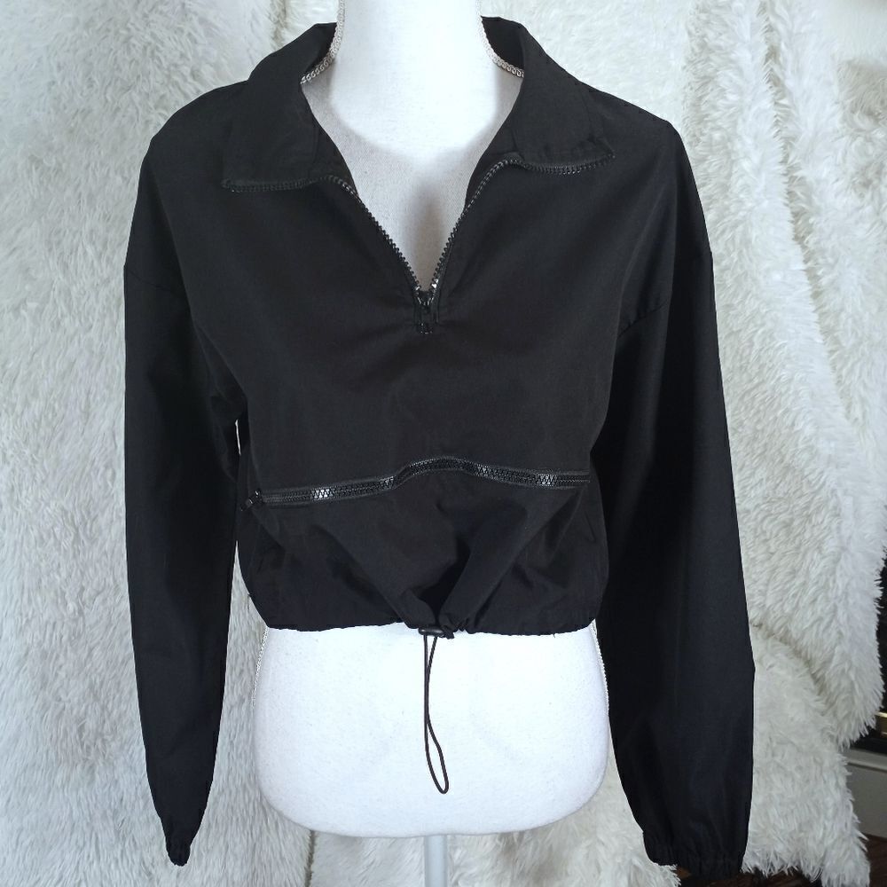 SHEIN BLACK CROP JACKET SZ.8/10 L EUC - Picture 2 of 7